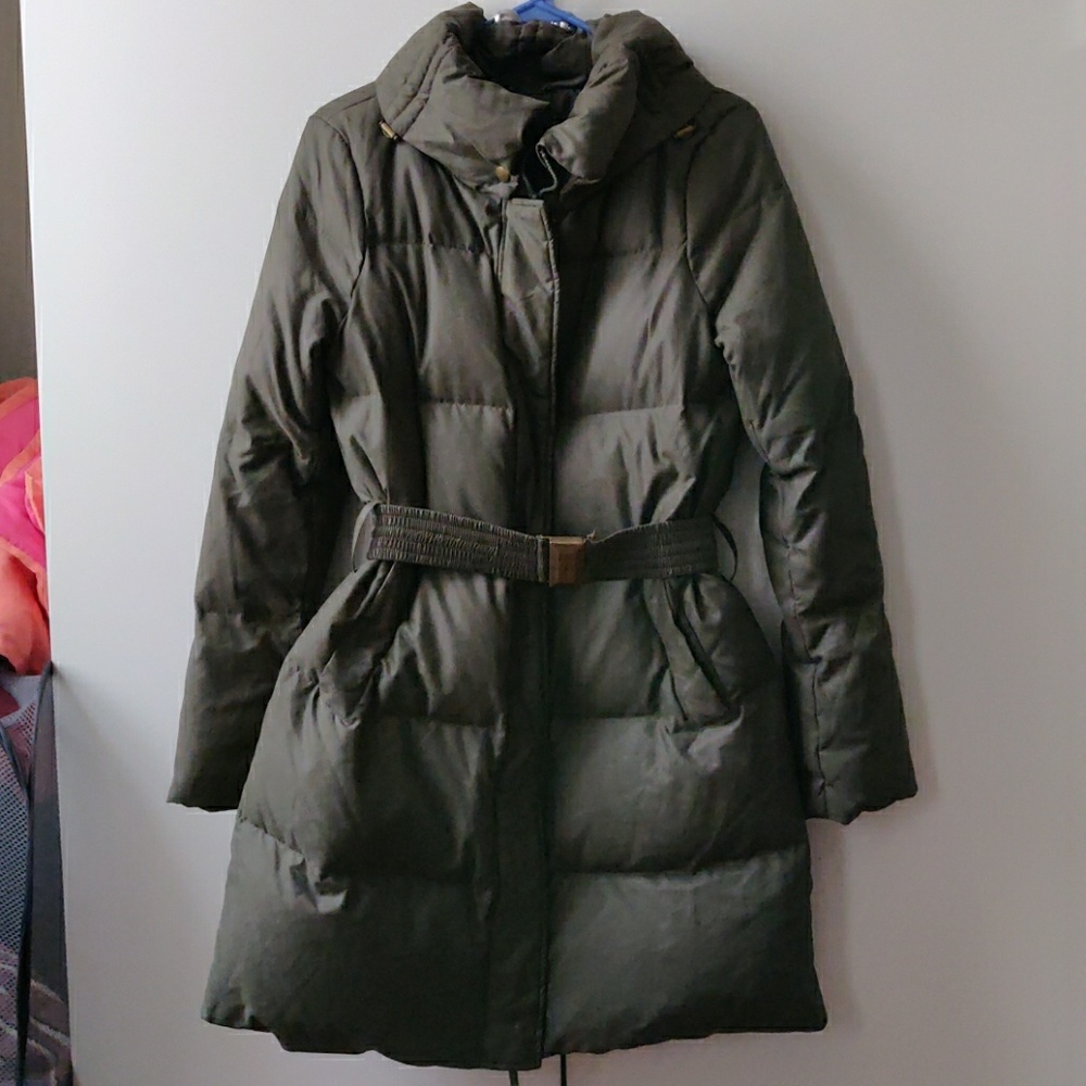 BCBG MaxAzria Olive Green Down Coat